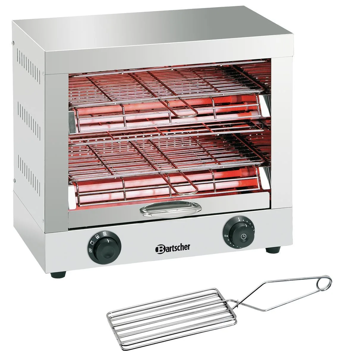 Quartz tube toaster, double