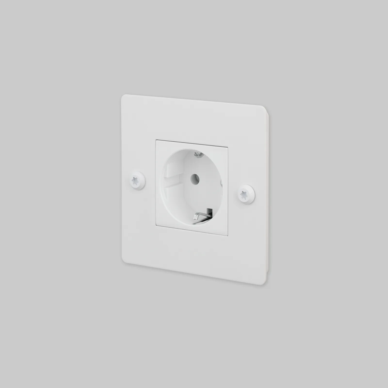 1G socket, Schuko type F, Linear, without logo, White