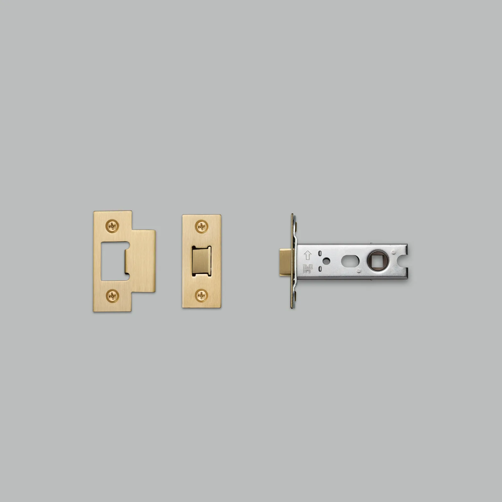 Tubular latch, door handle, 57mm, Brass