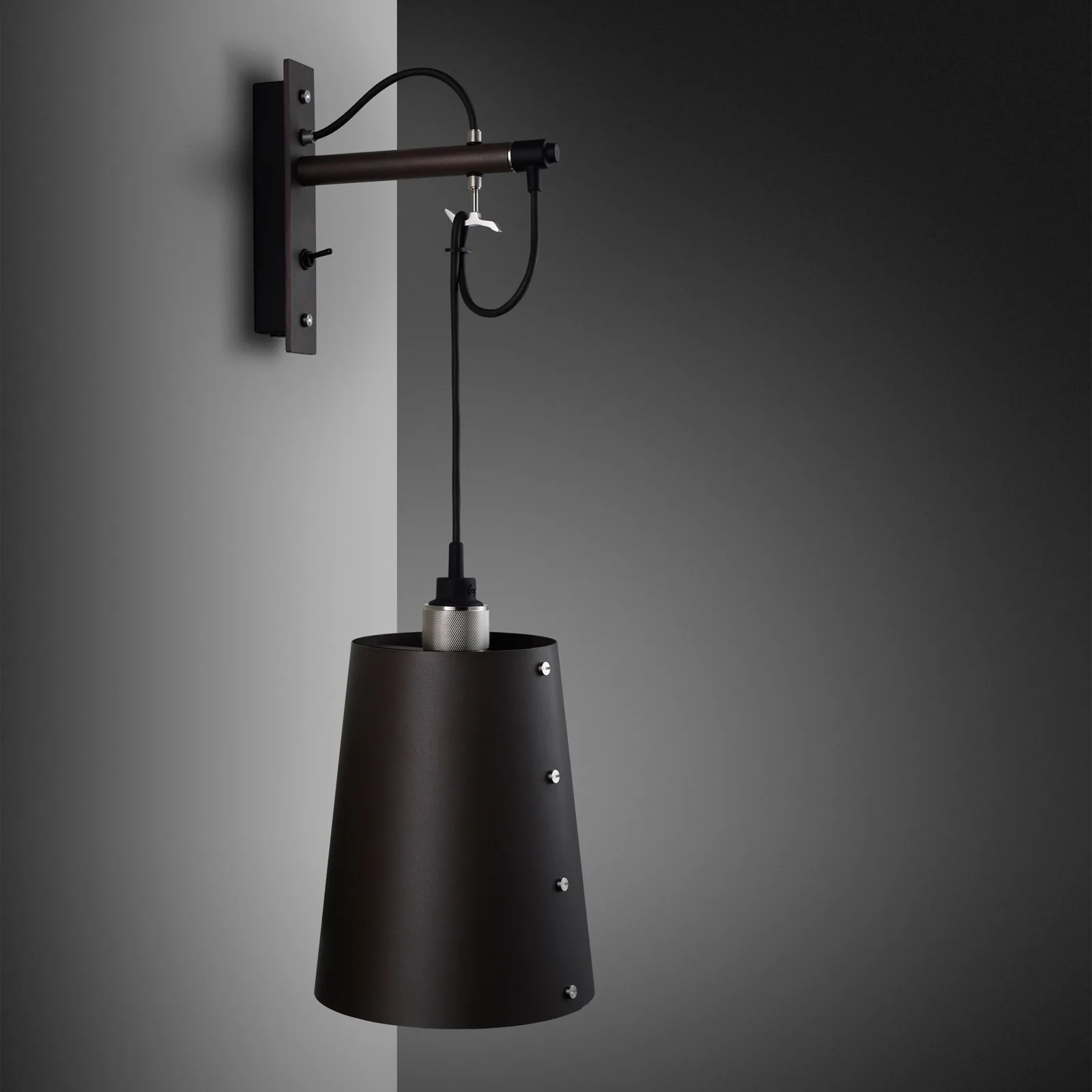 Hooked wall, Cross, large, Graphite / Steel