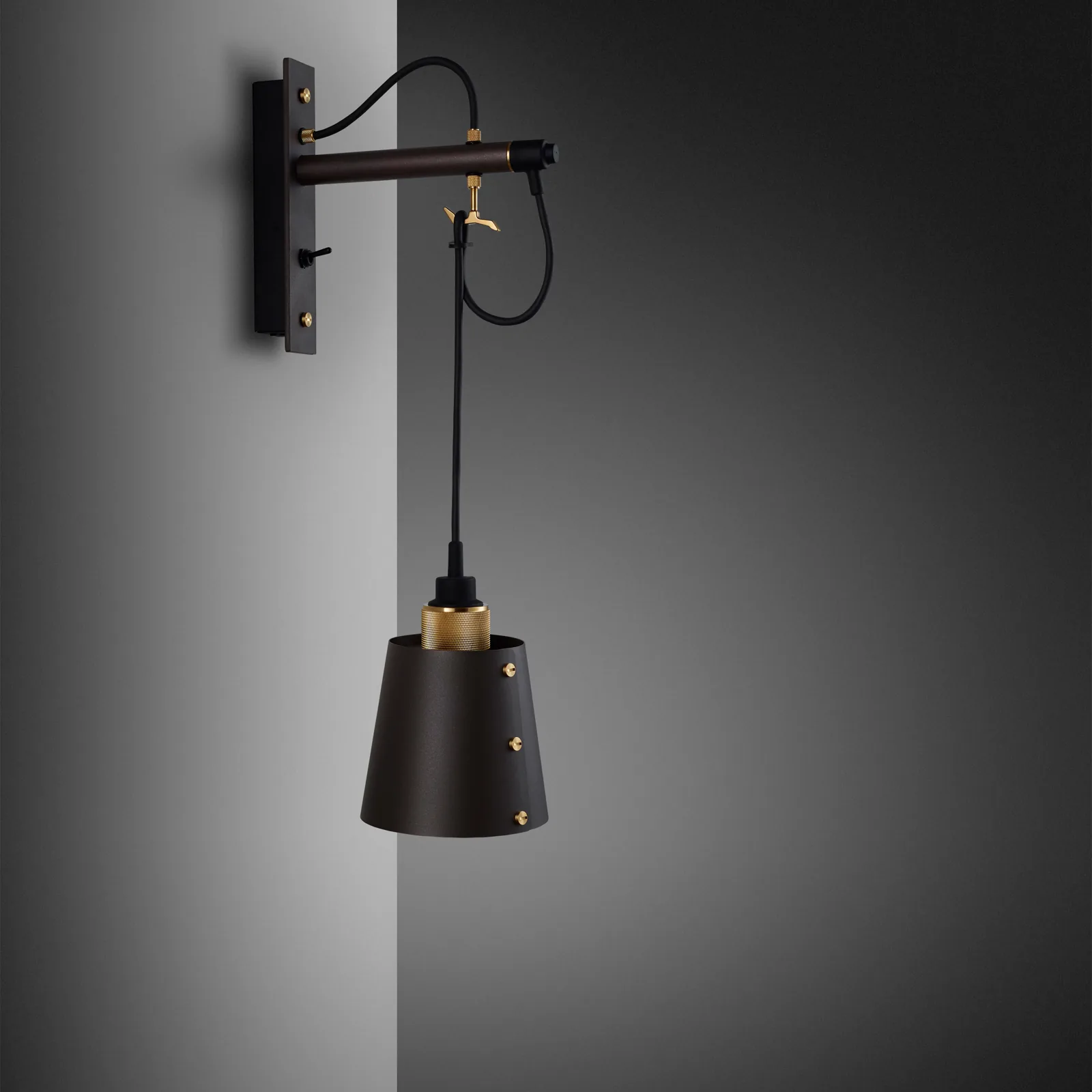 Hooked wall, Cross, small, Graphite / Brass