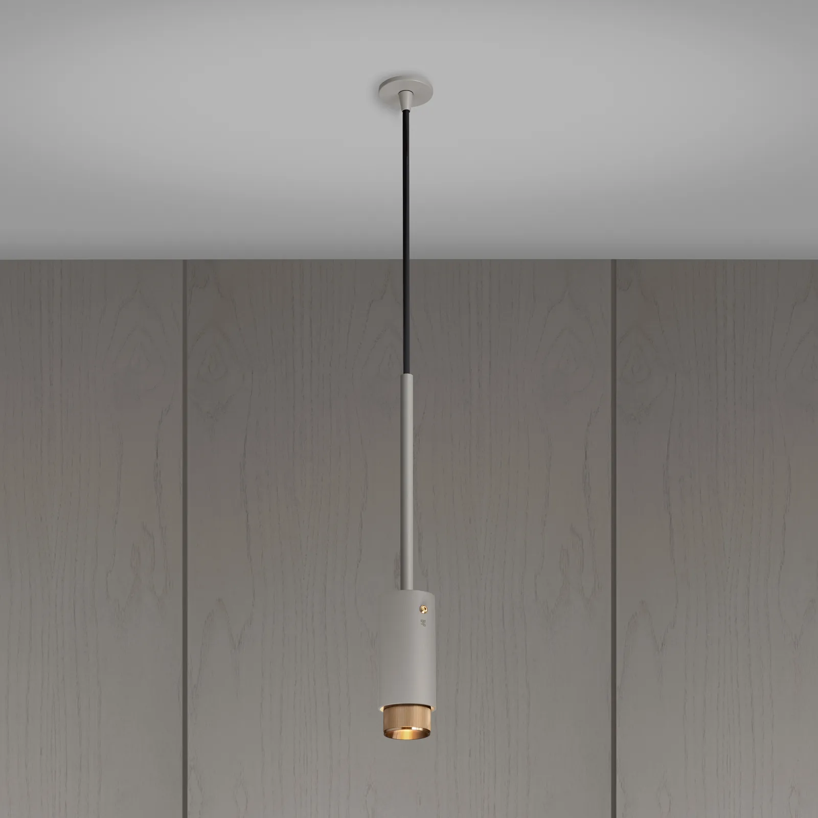 Exhaust pendant, Linear, Stone / Brass