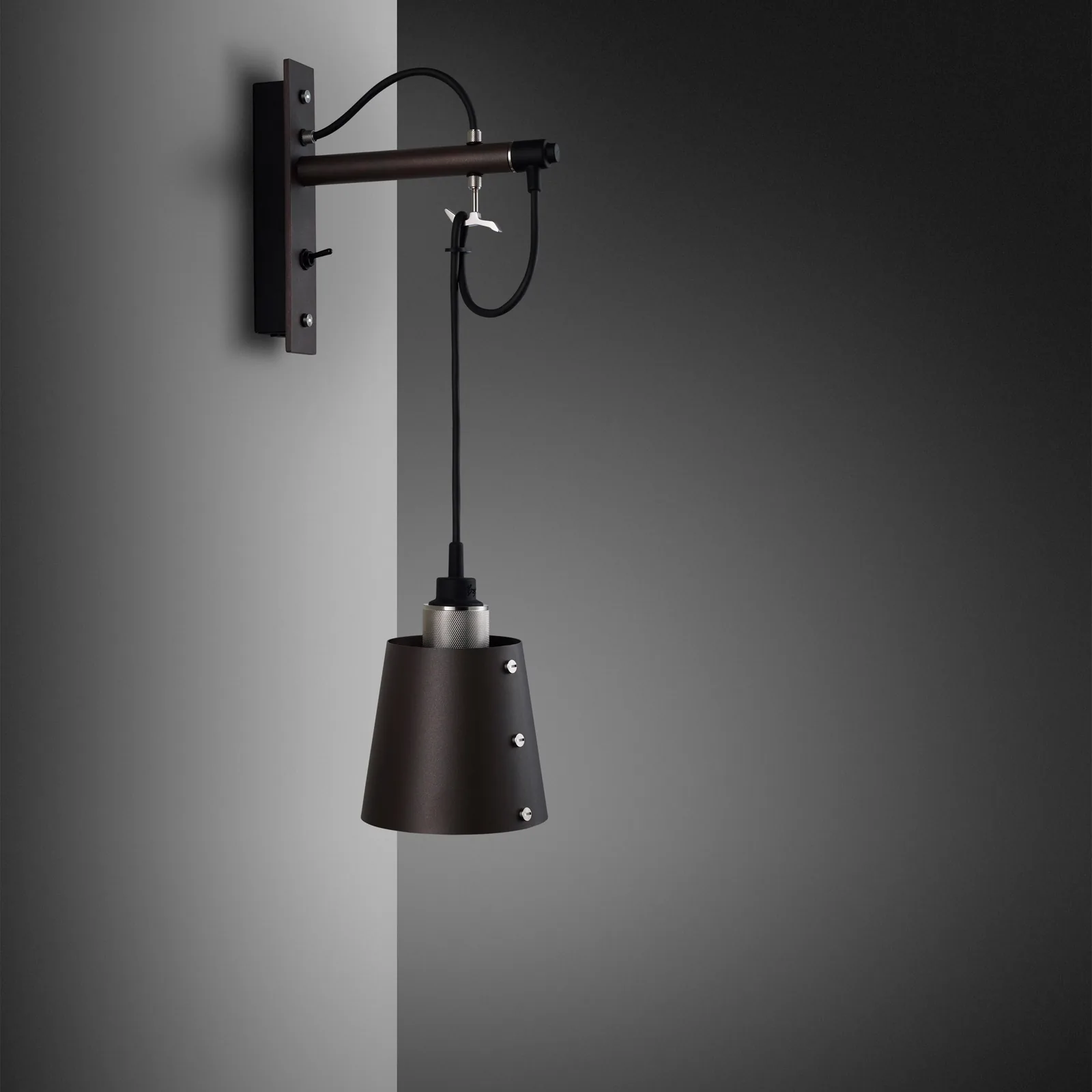 Hooked wall, Cross, small, Graphite / Steel