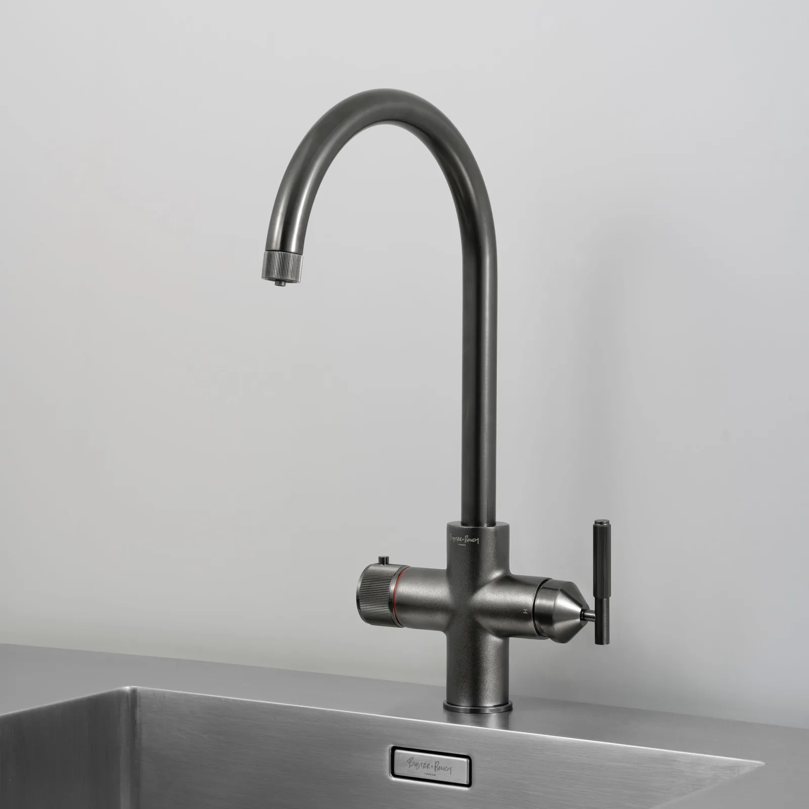 EU kitchen tap, mixer, Linear, Gun Metal