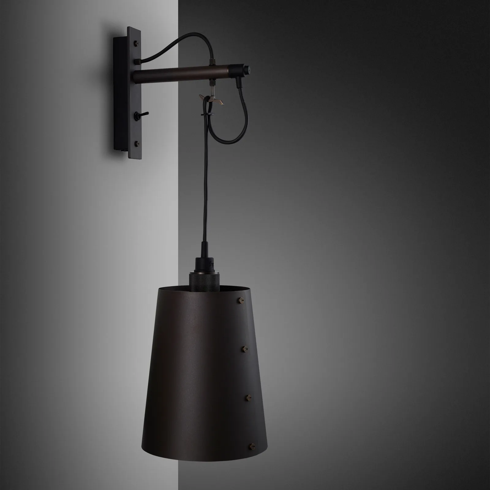 Hooked wall, Cross, nude, Graphite / Smoked Bronze