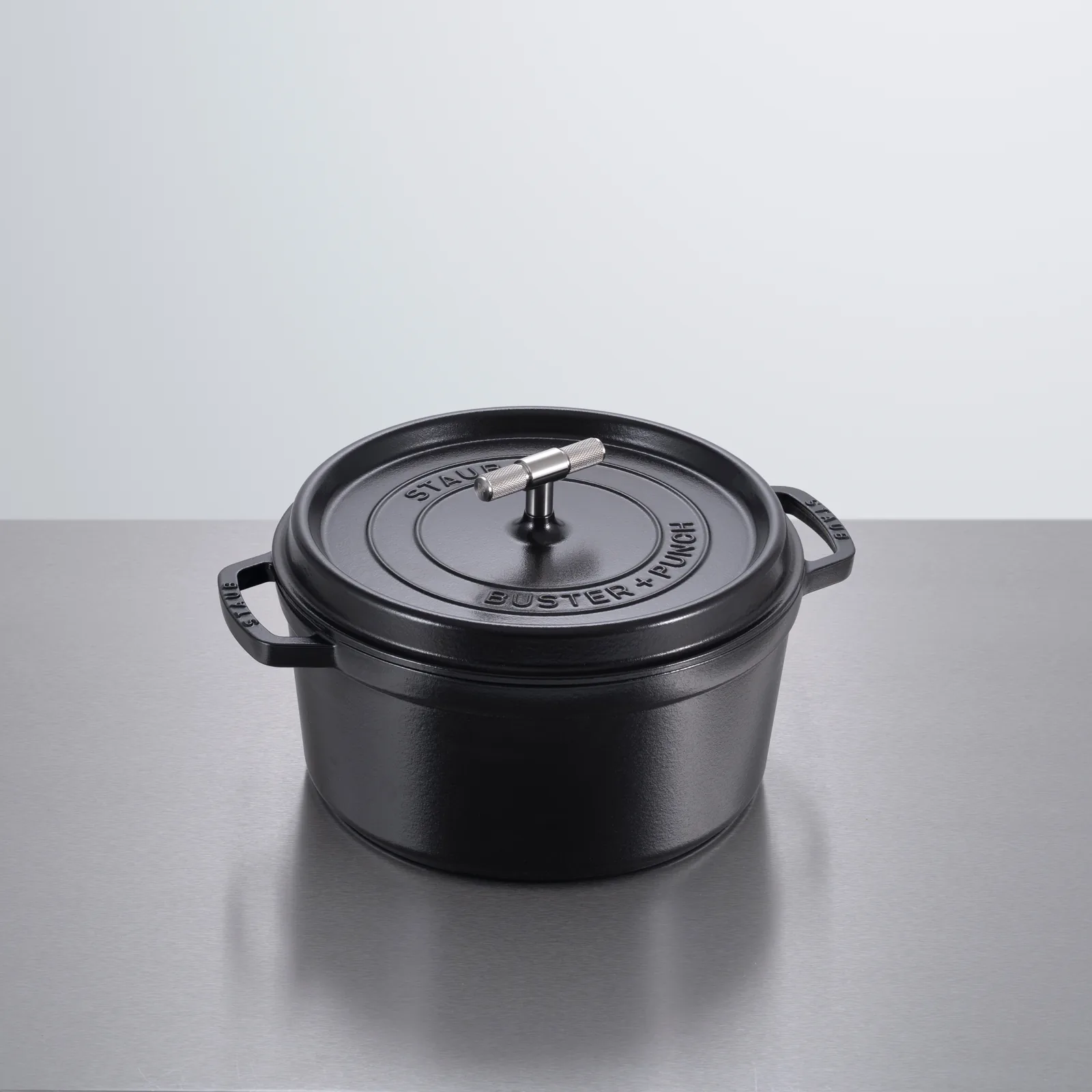 Cocotte, 11.02" 28cm, Cross, Staub, Black / Steel