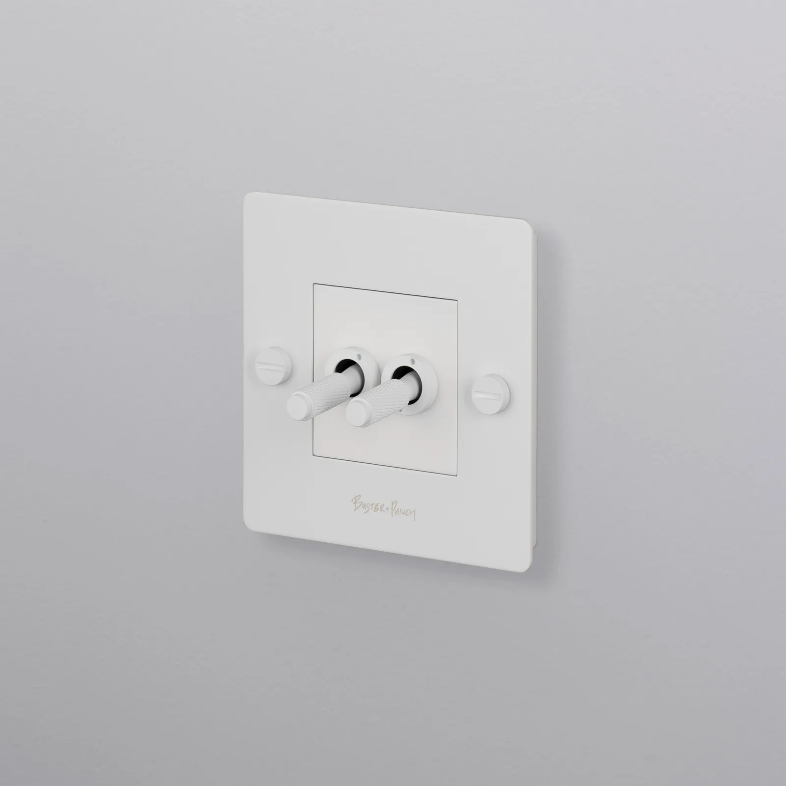 1G double toggle switch, Cross, with logo, White