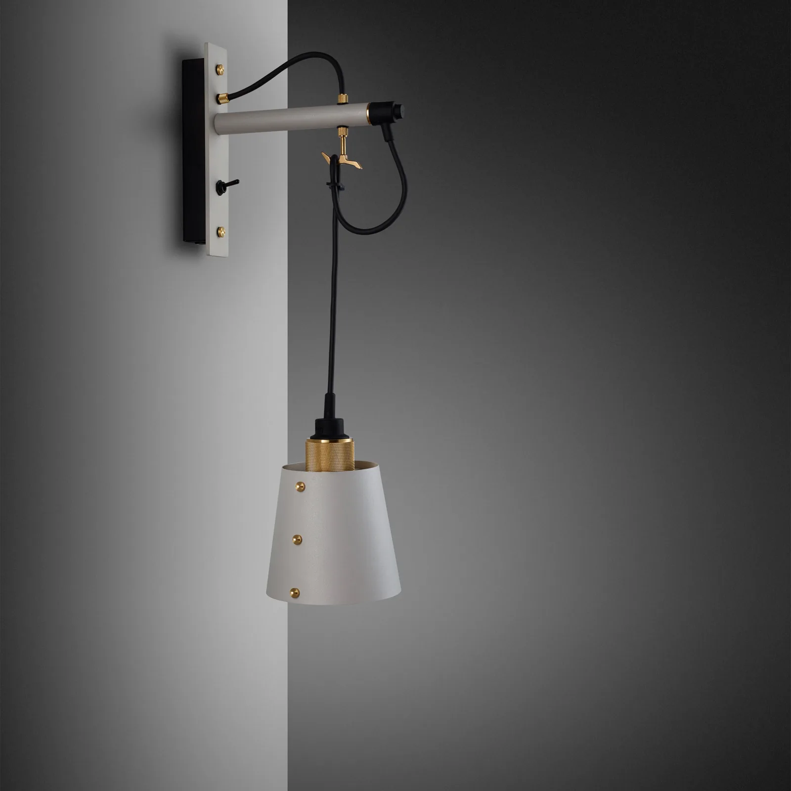 Hooked wall, Cross, small, Stone / Brass