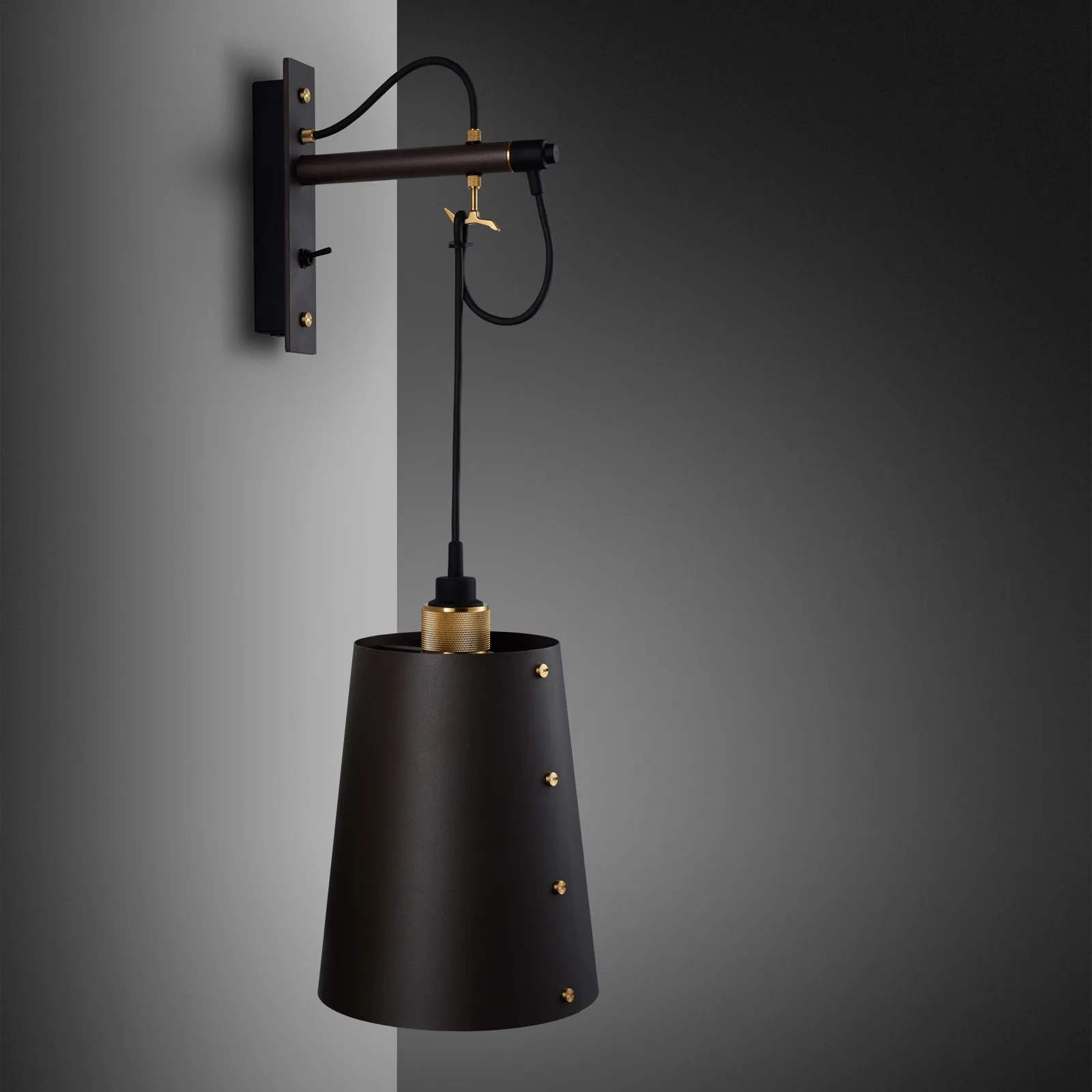 Hooked wall, Cross, large, Graphite / Brass