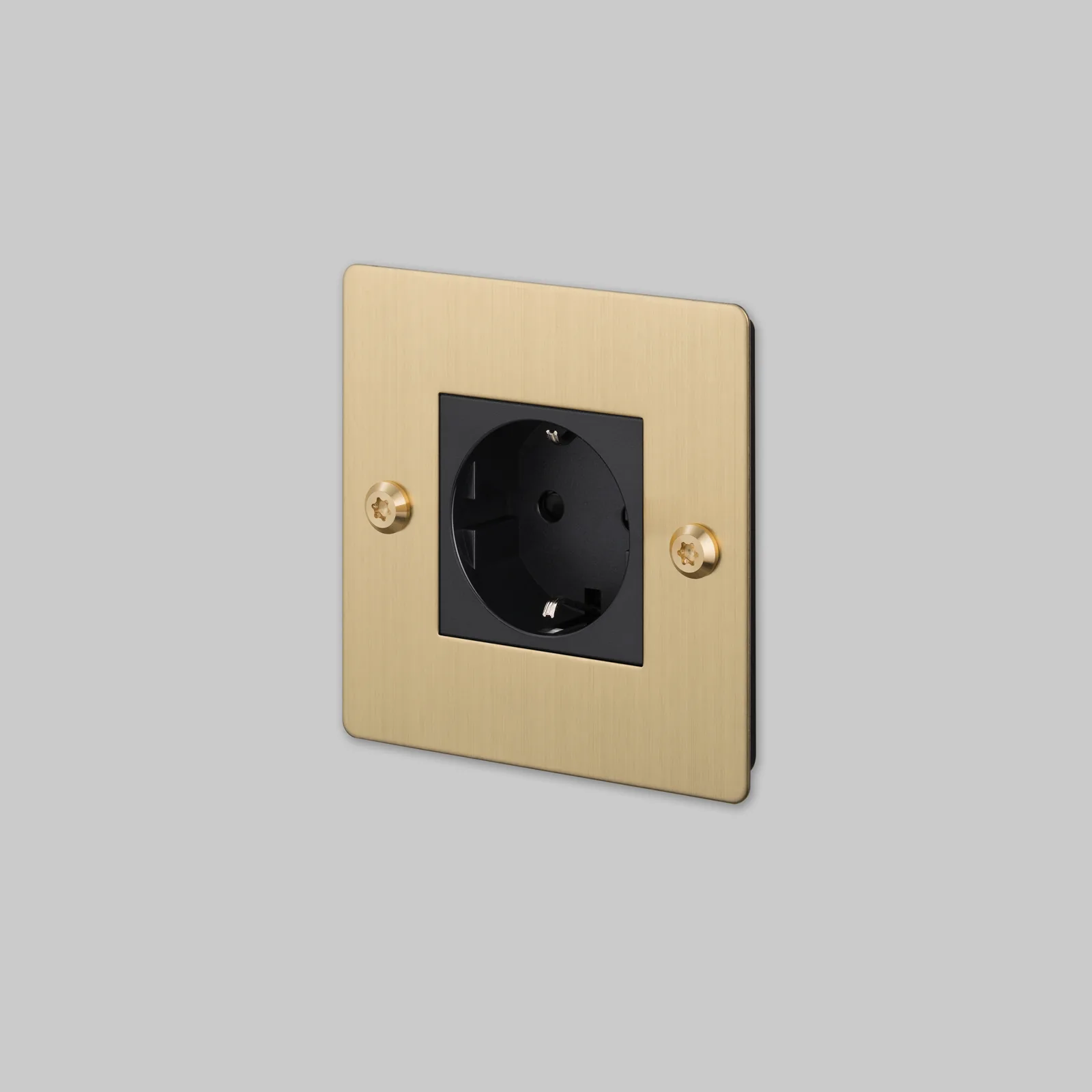 1G socket, Schuko type F, Linear, without logo, Brass