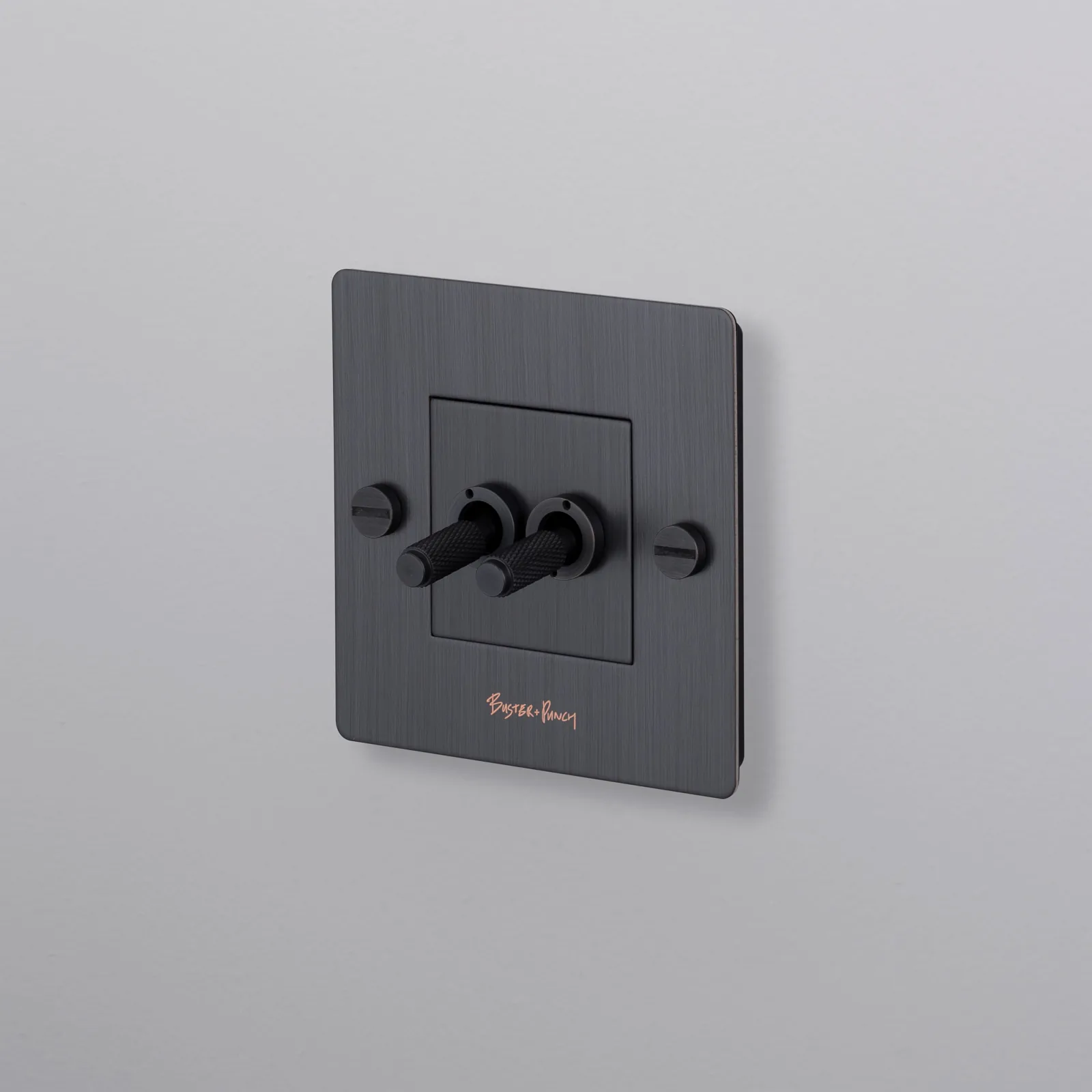 1G double toggle switch, Cross, without logo, Smoked Bronze