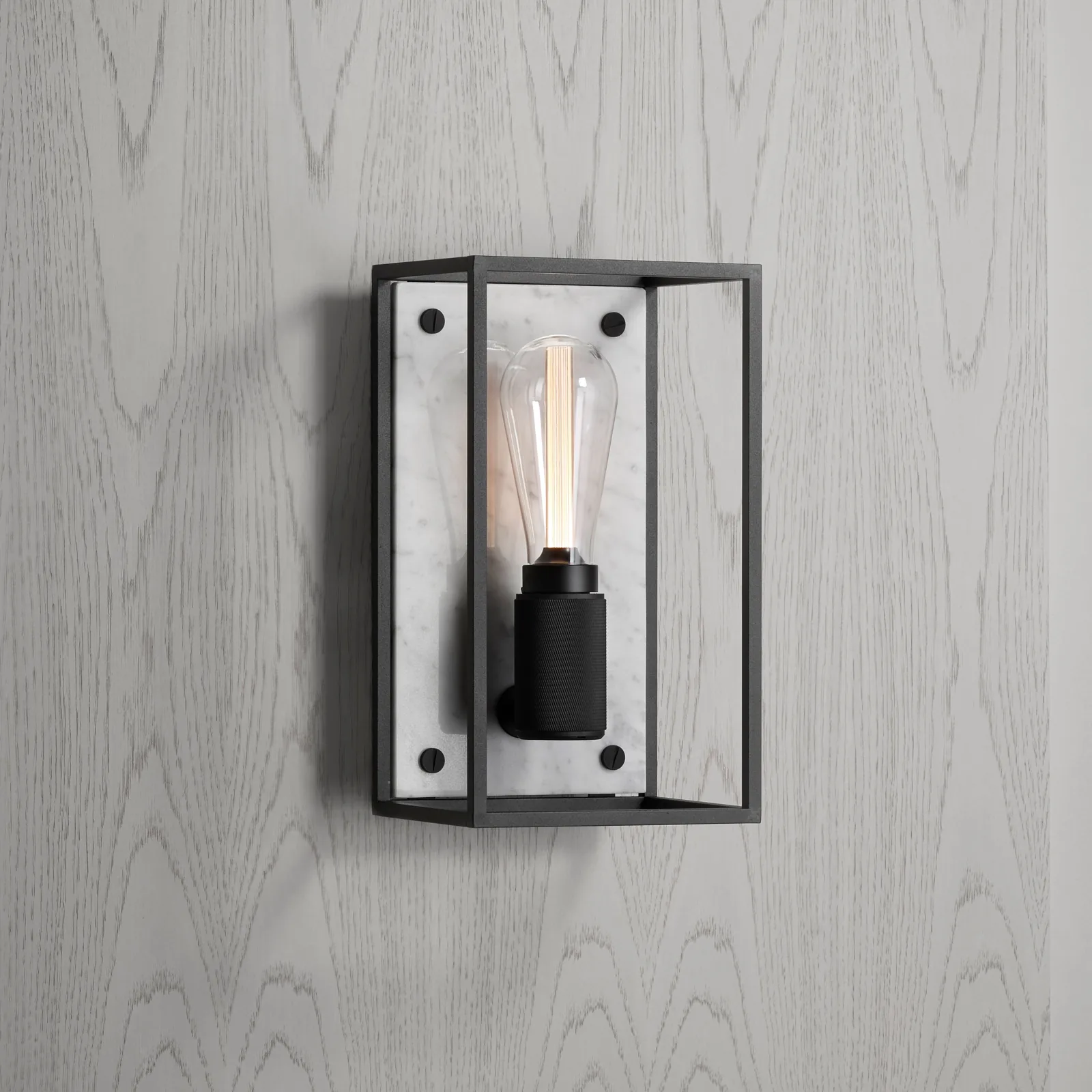 Caged wall, medium, Cross, White Marble