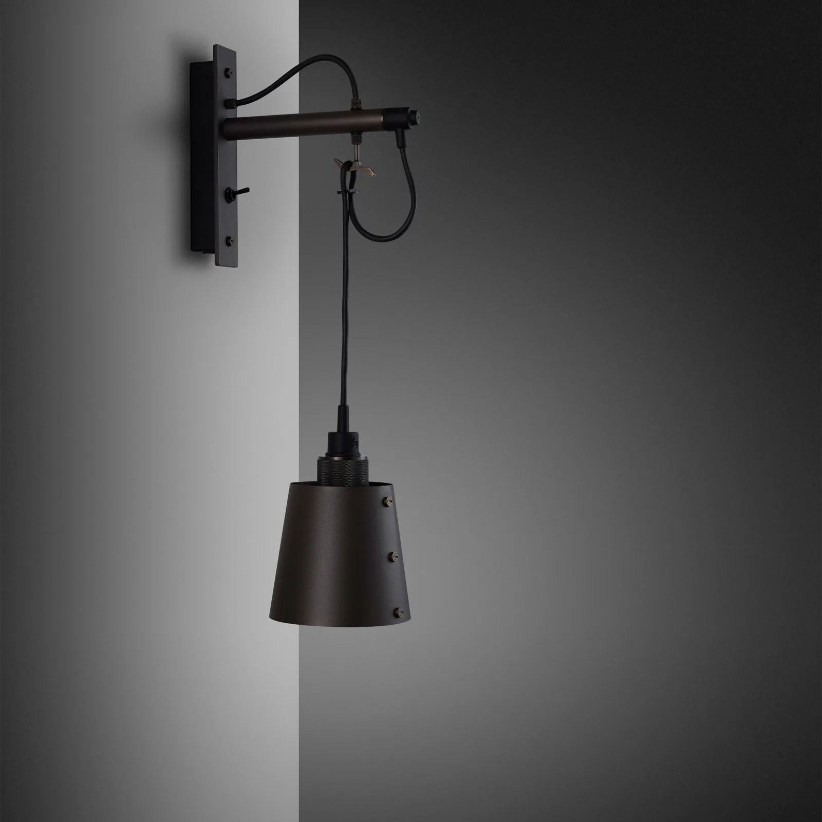 Hooked wall, Cross, small, Graphite / Smoked Bronze