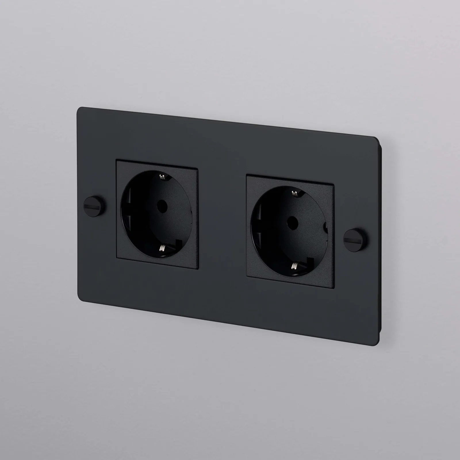 2G socket, Schuko type F, Cross, without logo, Black