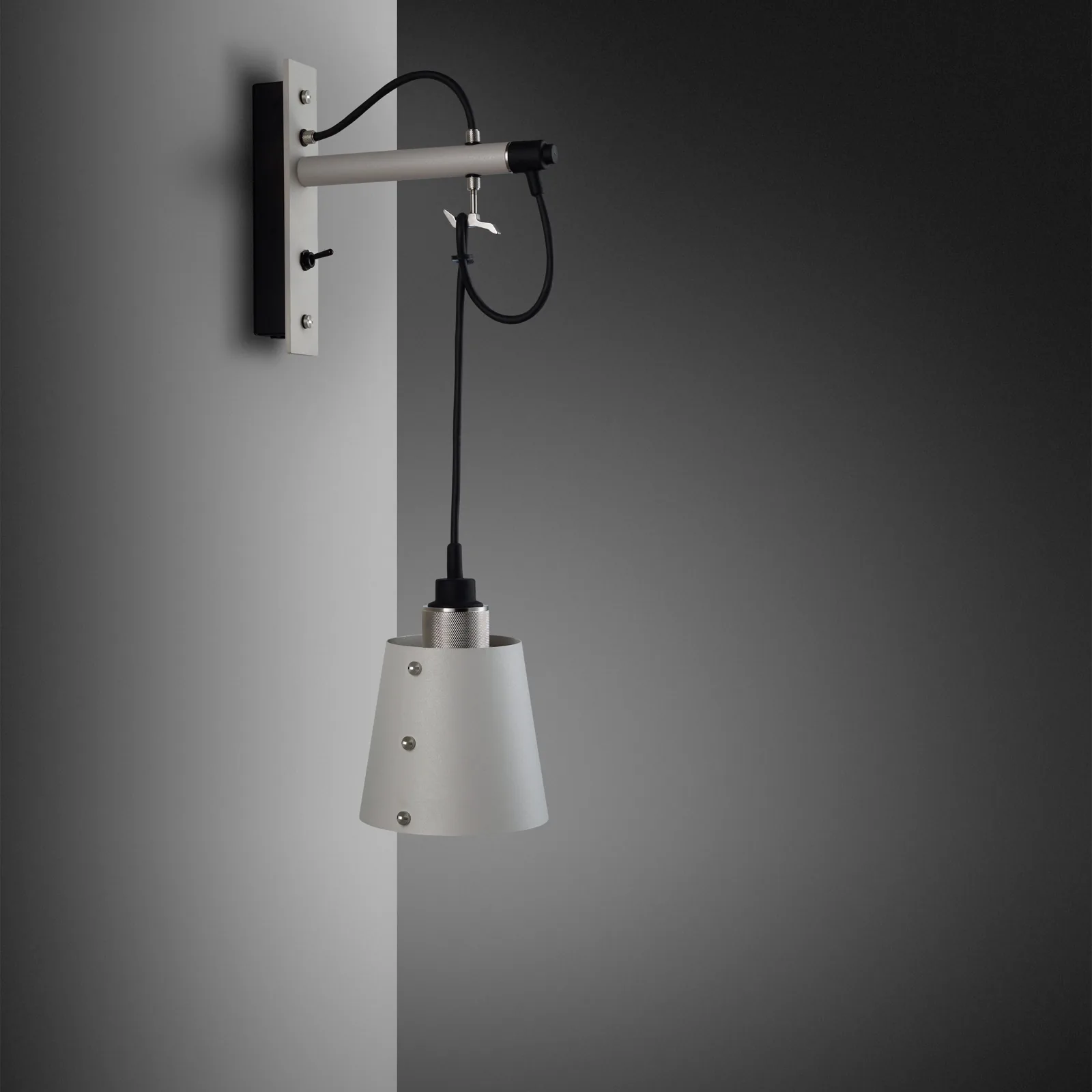 Hooked wall, Cross, small, Stone / Steel