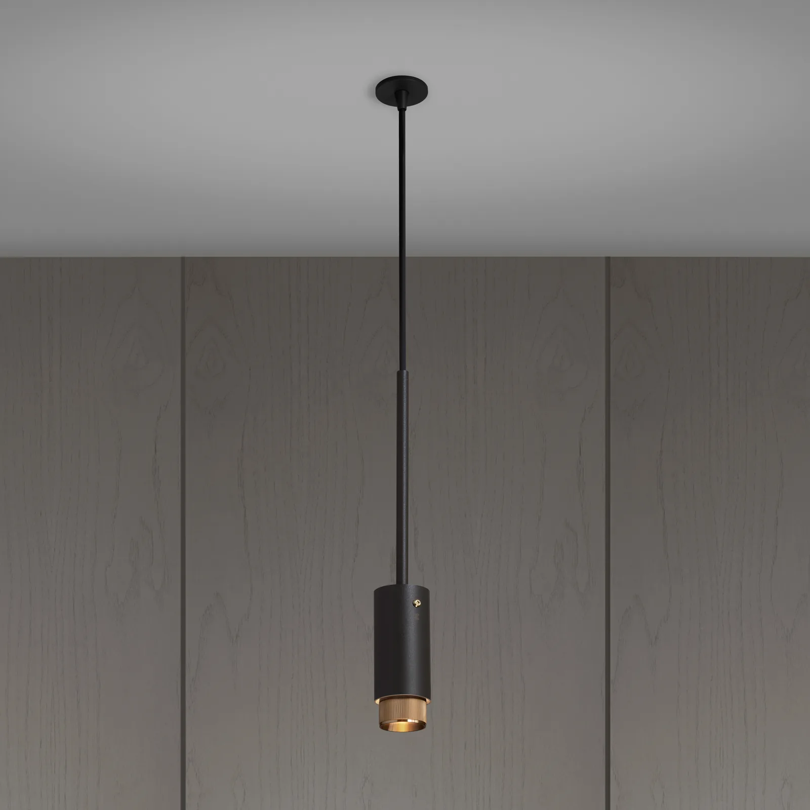 Exhaust pendant, Linear, Graphite / Brass