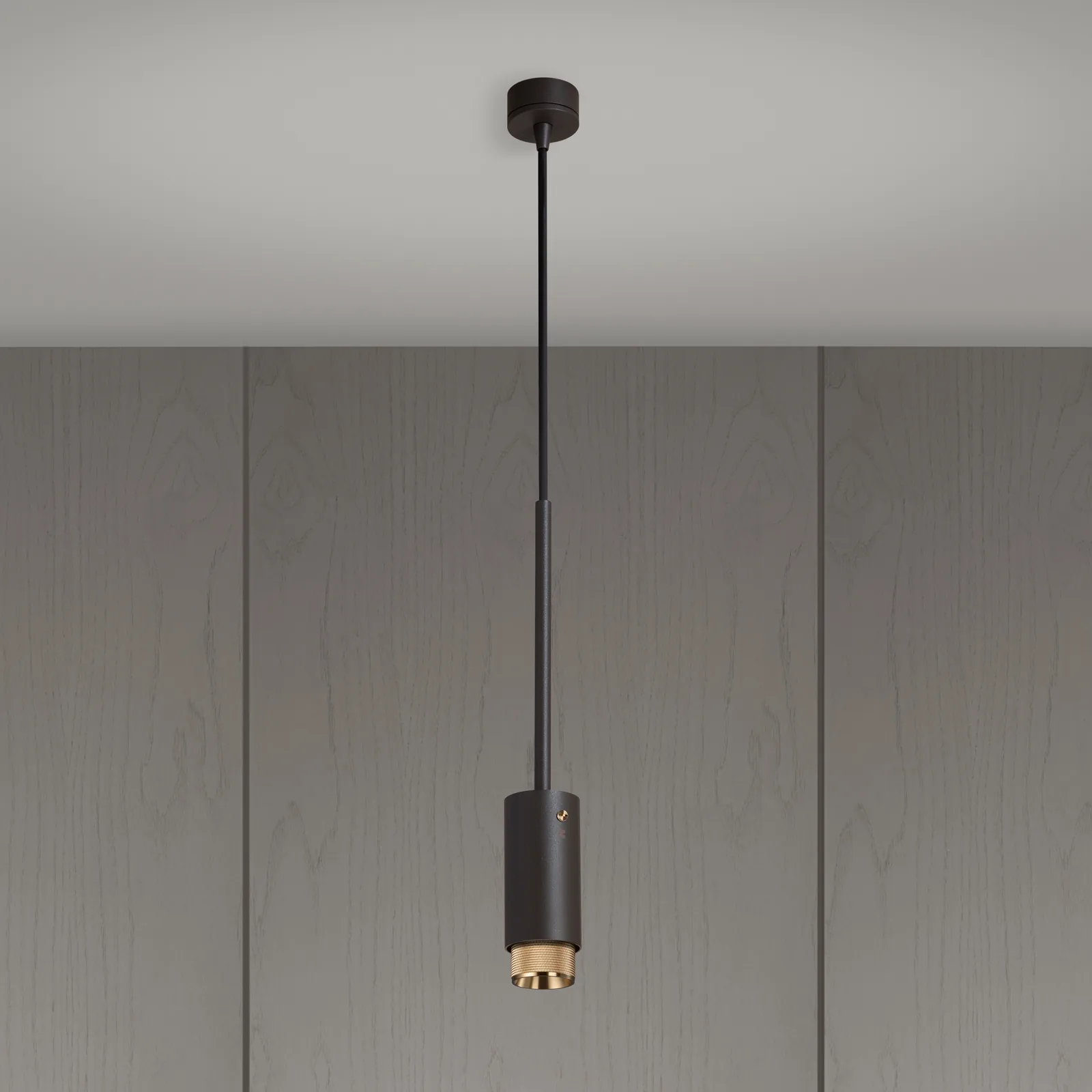 Exhaust pendant, Cross, Graphite / Brass