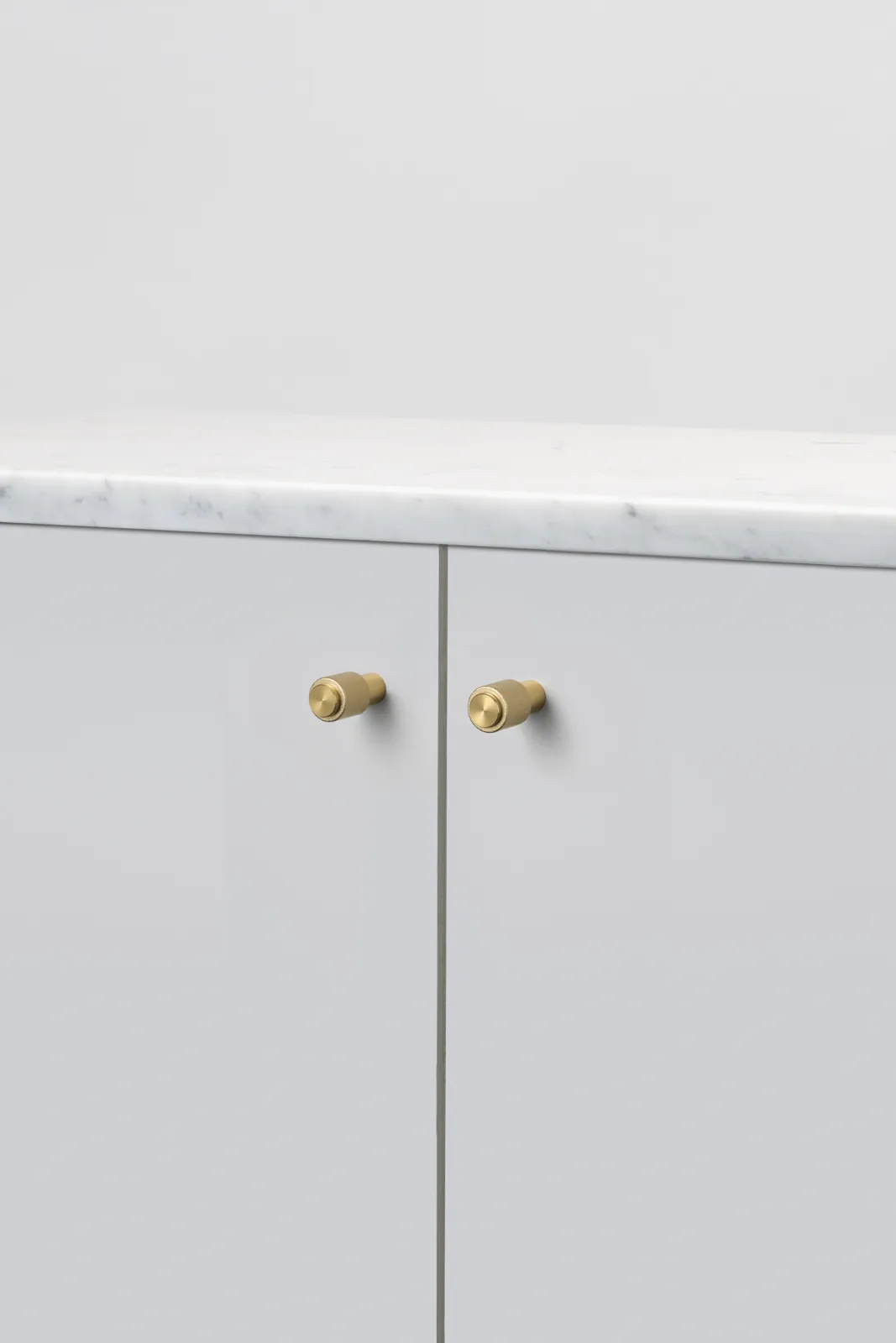 Furniture knob, plate, Linear, Brass