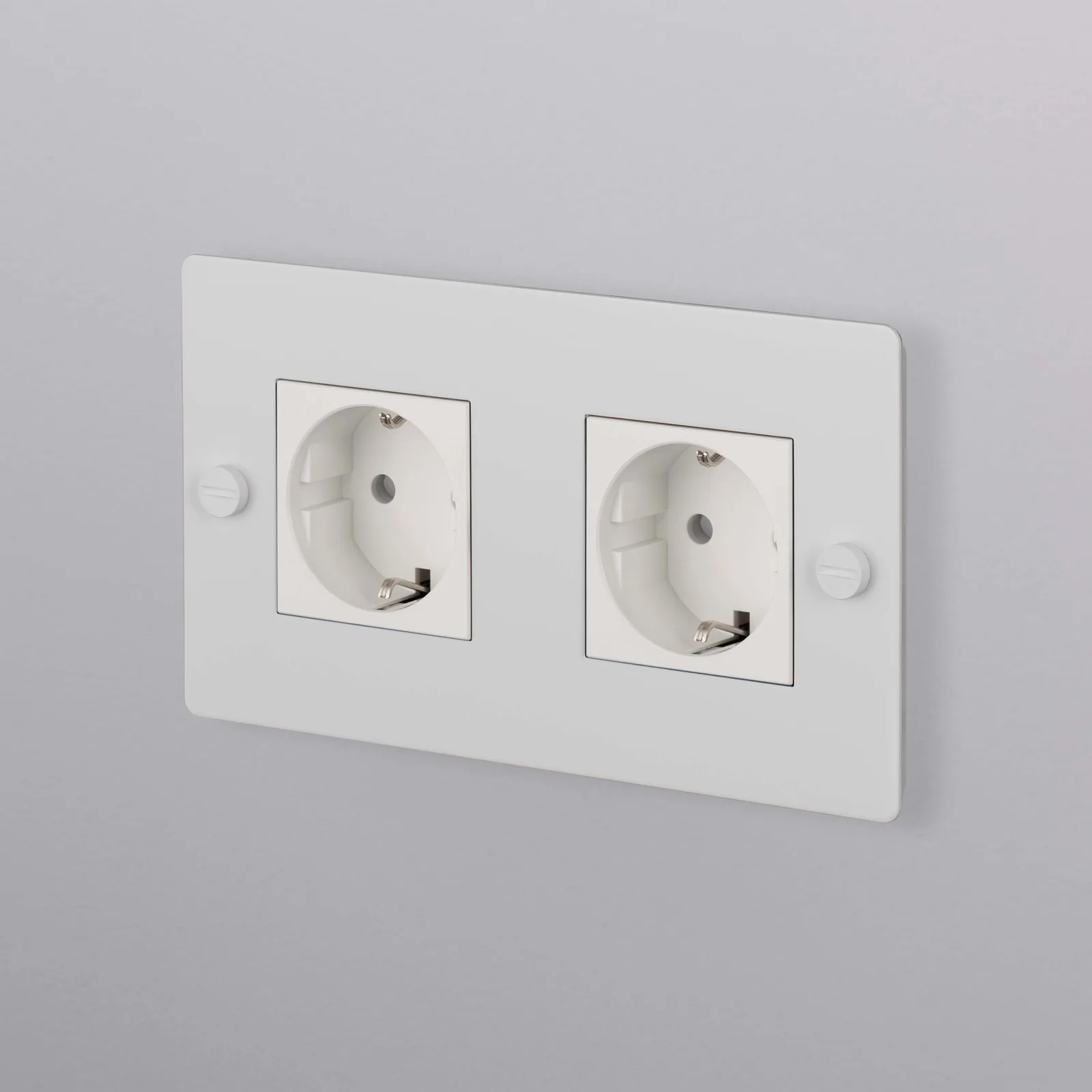 2G socket, Schuko type F, Cross, without logo, White